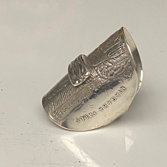 Niagara Falls Custom Made Statement Silver Ring Unisex - Picture 4 of 8